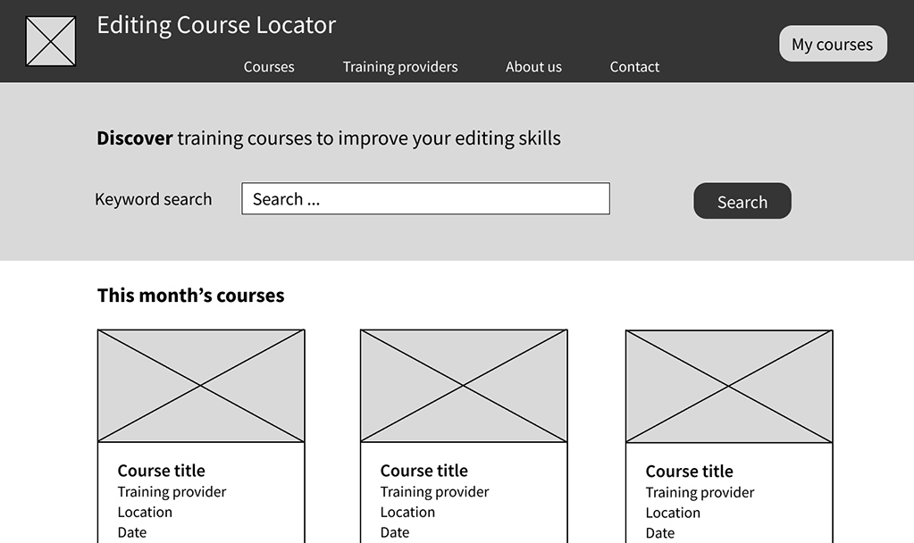 Preview of Editing Course Locator website