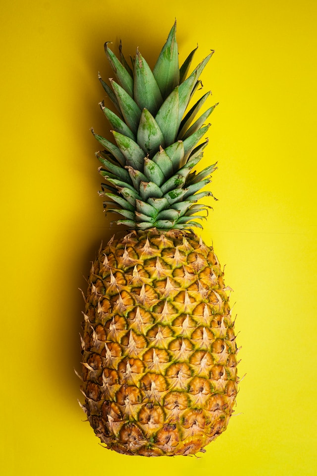 Pineapple on a yellow background